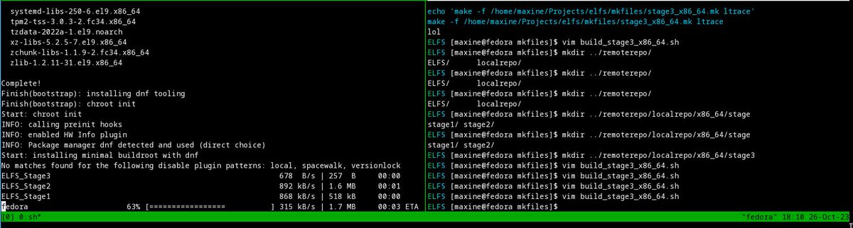 maxinehayes90's tweet image. I'm working on stage 3 of ELFS now. Stage 3 is essentially a rebuild of all the sources in stage 1 without the bootstrapping instructions.
#linuxengineer #enterprise #linux #openela #linuxfromscratch #rocky