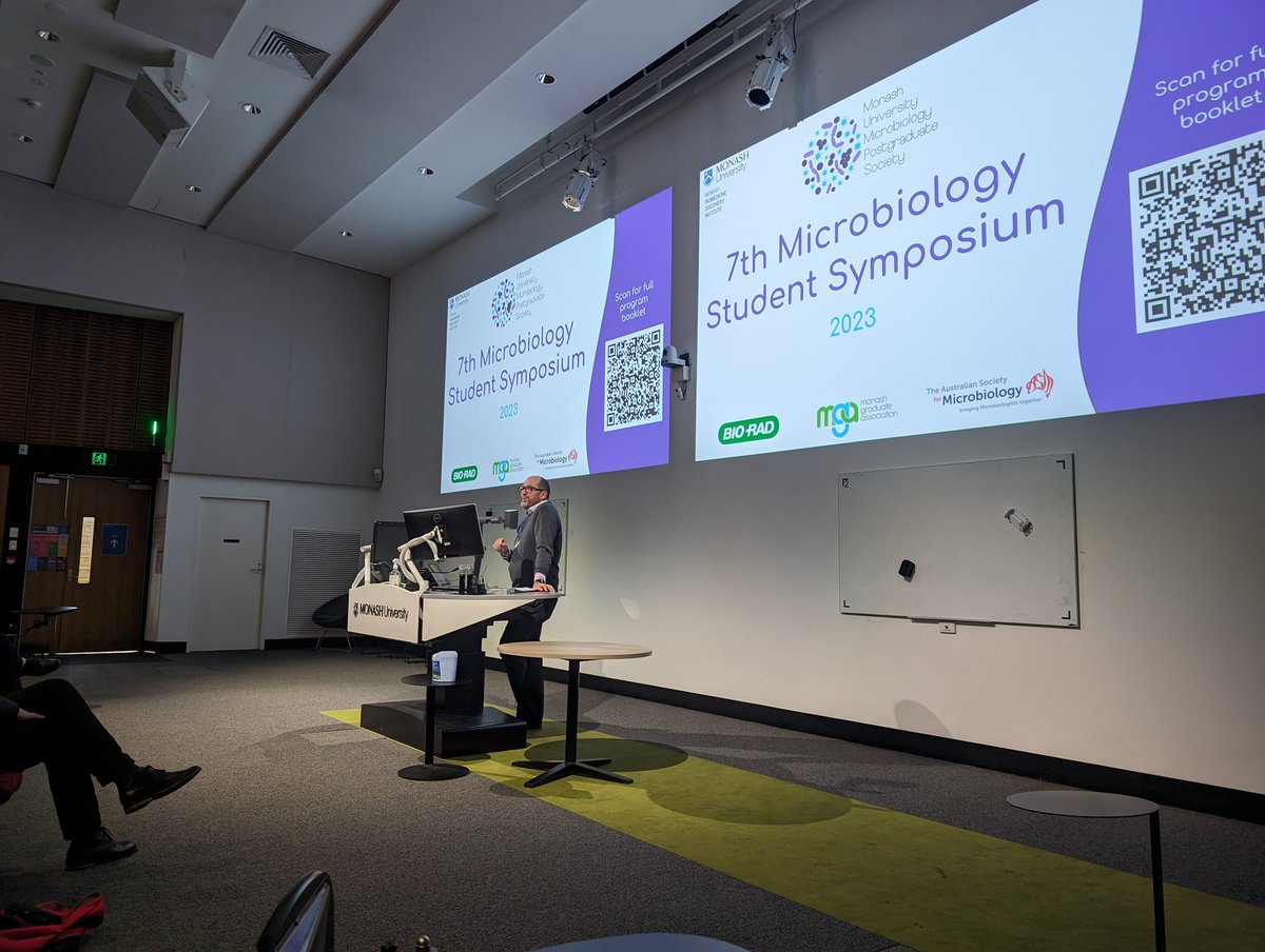 Kicking off the 7th Microbiology Student Symposium with an address from our HoD <a href="/sjturn/">Stephen Turner</a>! It's sure to be a great day!