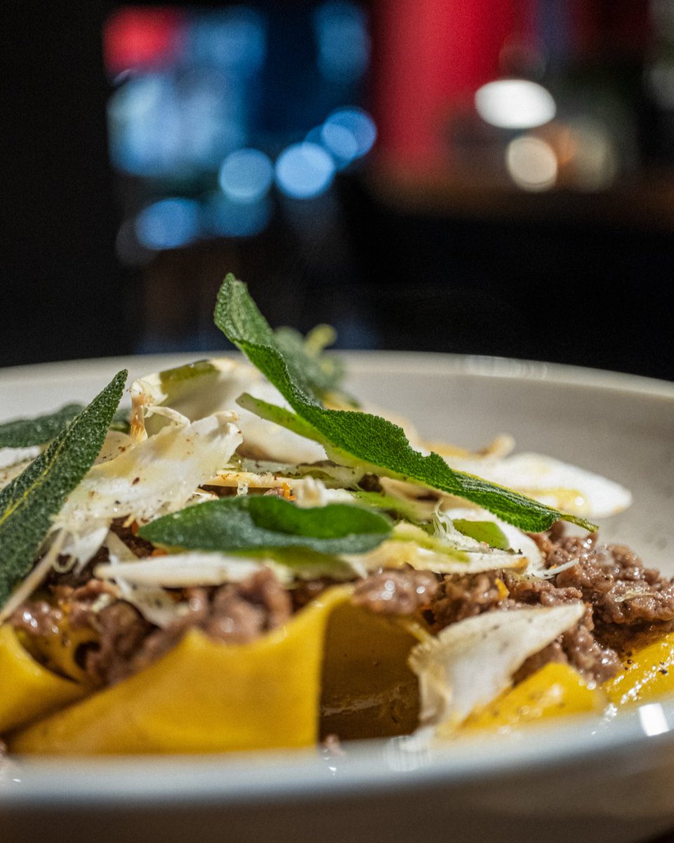 Our Classic bolognese, shaved pine mushrooms, crispy Sage &amp; nutmeg