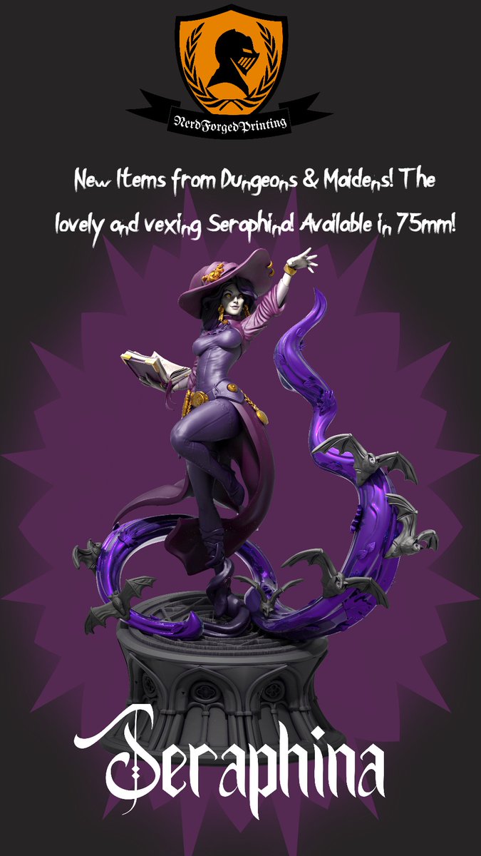 saberSnow706's tweet photo. New Items from Dungeons & Maidens! The lovely and vexing Seraphina! This figure will be an excellent addition to any collection and a great joy to paint! Check her out and many others in my Etsy Shop! Link in the description!
#3dprinted #displaypainting #spookymonth #smallstore https://t.co/8AYYe60QQ4