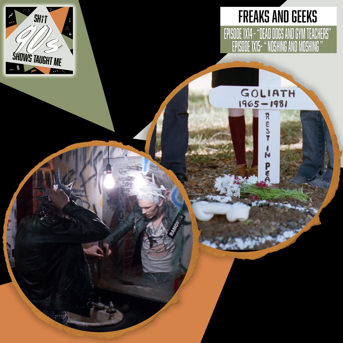 Shit90sPod's tweet image. Join us as we recap S1E14/15 of #FreaksandGeeks, “Dead Dogs and Gym Teachers” and “Noshing and Moshing” ! 

We talk about whether or not Barry is a d-bag, Millie&apos;s rebellious side, and Bill&apos;s troubles.