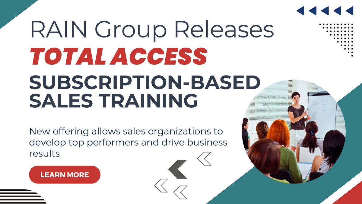 Transform Your Sales Team, One Module at a Time. @RAINSelling’s Total Access - Your Ultimate #SalesTraining Solution! 📚 hubs.li/Q022VtCn0 #SalesSkills #SalesEnablement