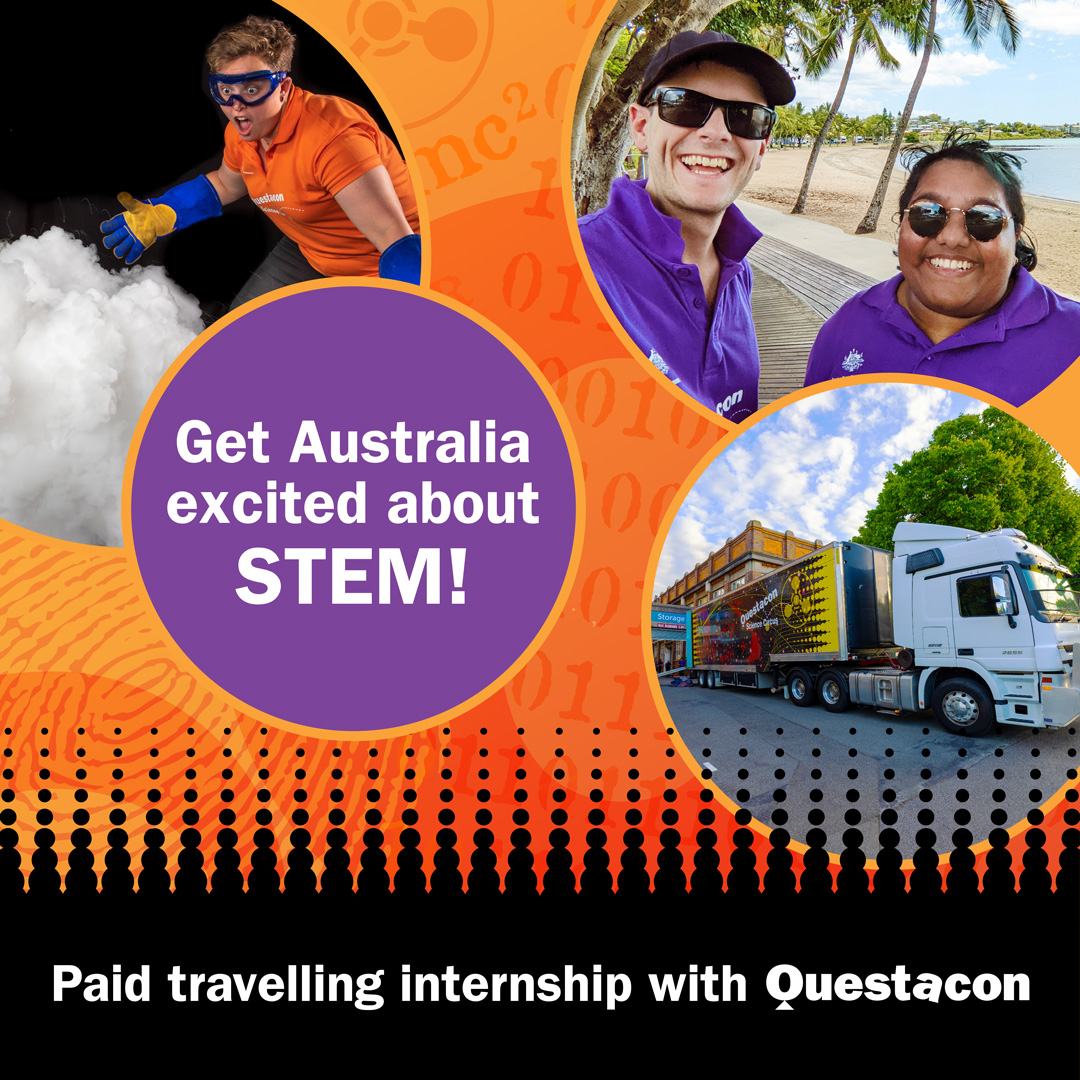 Thinking about running away to join the (science) circus? @questacon have got a deal for you! Paid internships for 1st half of 2024 for people with a background in theatre, education or STEM who also love to travel. Applications close 5 Nov. bit.ly/48ZKnAa