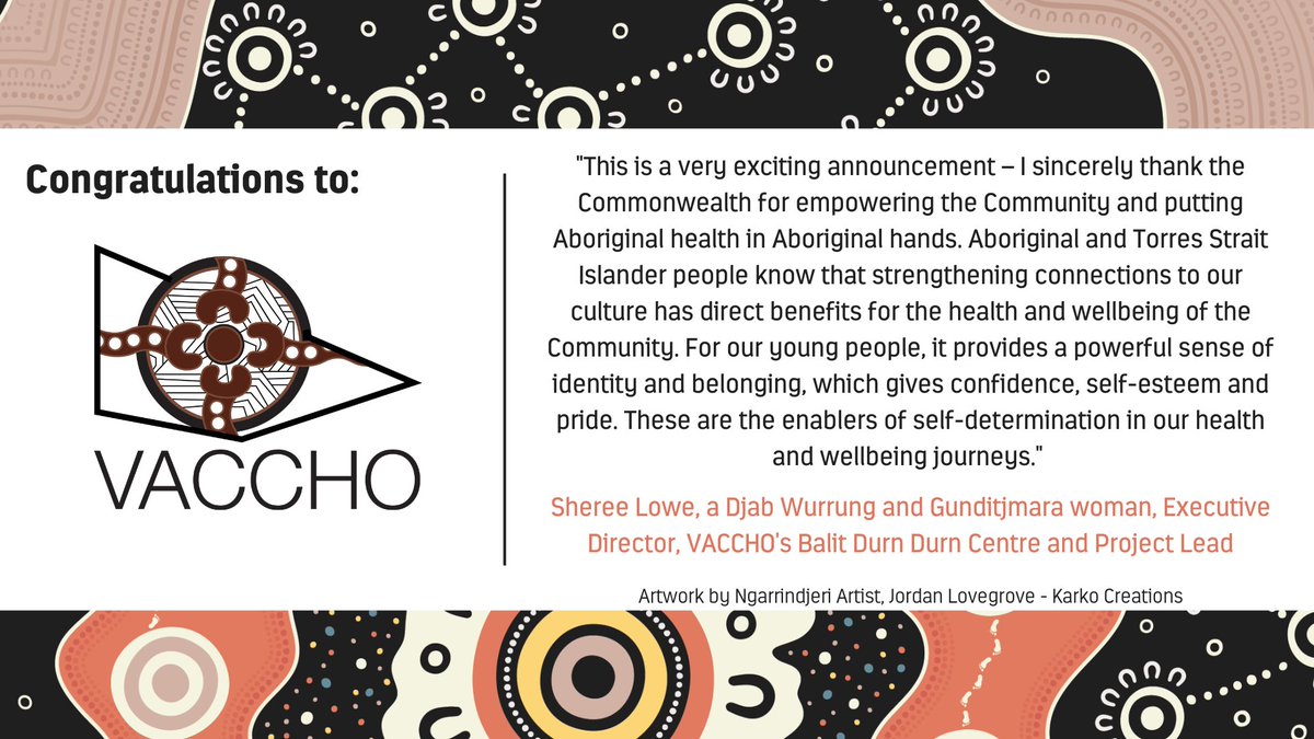 Congratulations to <a href="/VACCHO_org/">VACCHO</a> in VIC, developing its Culture+Kinship Model – a strength-based prevention approach based on Aboriginal Culture, Kinship, Community, and Country.🧵7/9 ▶️bit.ly/45MShdu