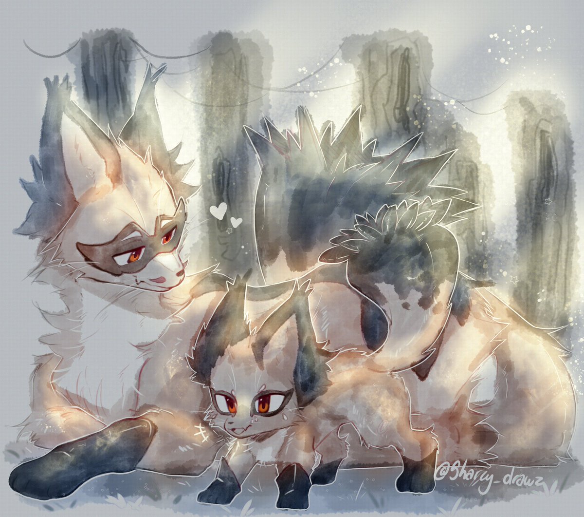 Sharzy_drawz's tweet image. Bonding Time 🐾
#Nickit #Thievul #Pokemon