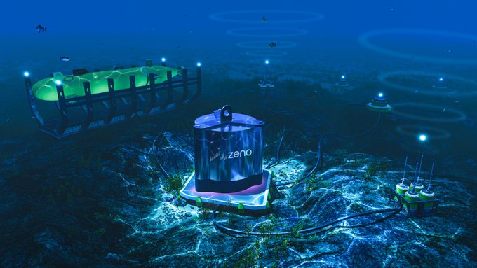 Zeno radioisotope power sources could be deployed on the seabed to power sensors, cables, or other infrastructure that is mocked up in a press image