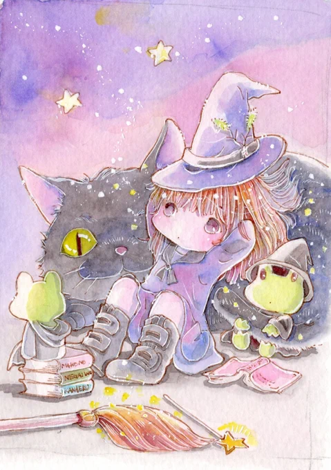 おはようございます魔女試験3級受かるかな〜〜〜〜良い週末になりますよう#ハロウィンイラスト 