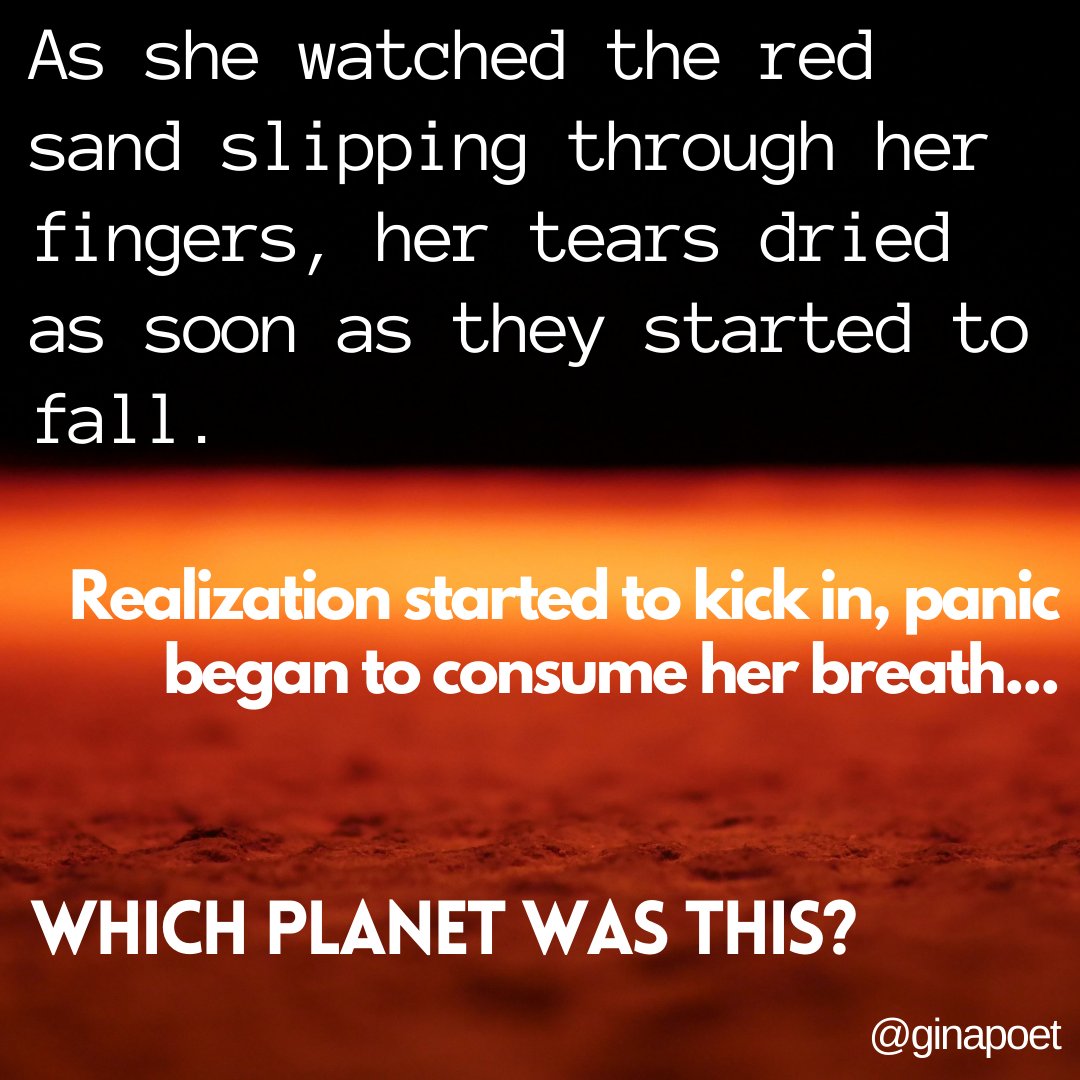 ginapoet's tweet image. I'm working on a short story inspired by my haiku "Red Sand" ~
#microfiction #veryshortstory #flashfiction #scifi