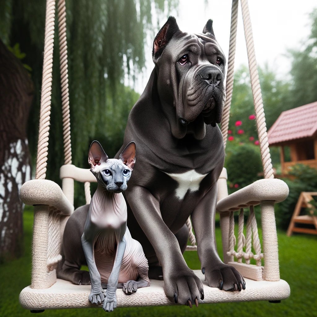 My two kids: Cane Corso and Sphinx 

#AIArtCommuity #AIArtwork #canecorso #cat #dog #digitalart
