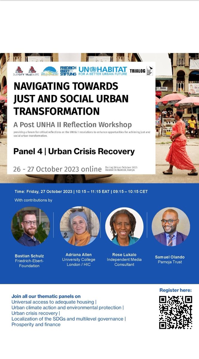 Elevate your morning 🌄with insightful discussions on achieving achieving Just and Social Urban Transformation. Join us from 10.15 am as we delve into the topic featuring our Resident Representative @_BastianSch among the esteemed panelists. #Justcity #CSUDP #UNHabitat #TRIALOG