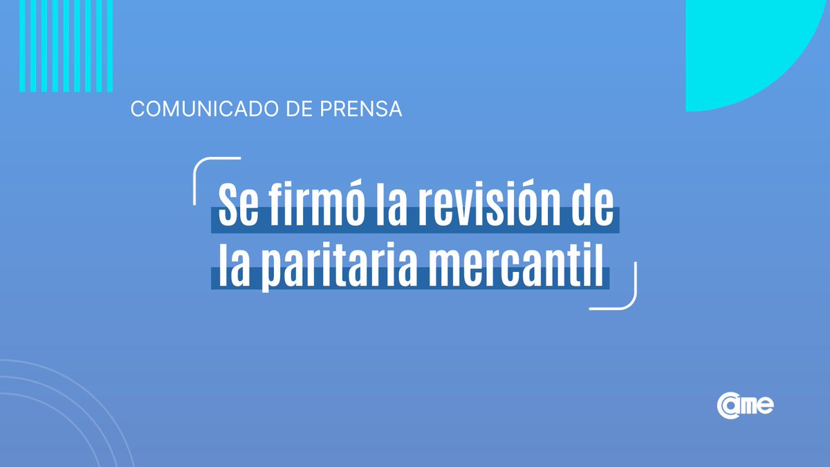 redcame's tweet photo. REVISIÓN DE LA PARITARIA MERCANTIL
#CAME, @CACteinforma, #UDECA y #FAECyS, suscribieron un nuevo acuerdo en el marco de la paritaria 2023 para la actividad mercantil.
Leé el comunicado completo ingresando acá 🔗 https://t.co/JDk8RZjnnH
#paritaria #acuerdosalarial #comercio https://t.co/mmP0bNglYu