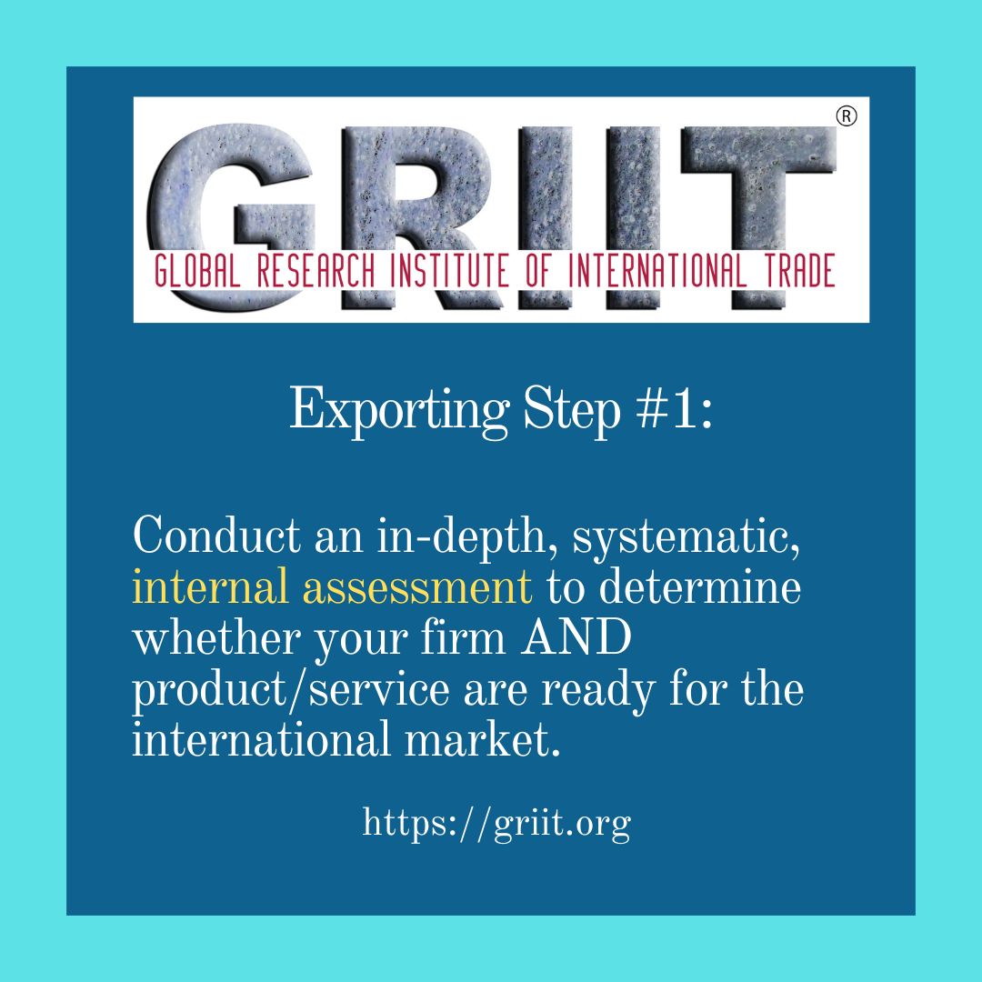 IntlTradExaminr's tweet image. By overlooking this important first step, firms waste years and money trying to enter an overseas market. Start off correctly by accessing our FREE internal assessment template in our FREE monthly newsletter at bit.ly/42g3iCE. #export #exportready #globalmarket #griit