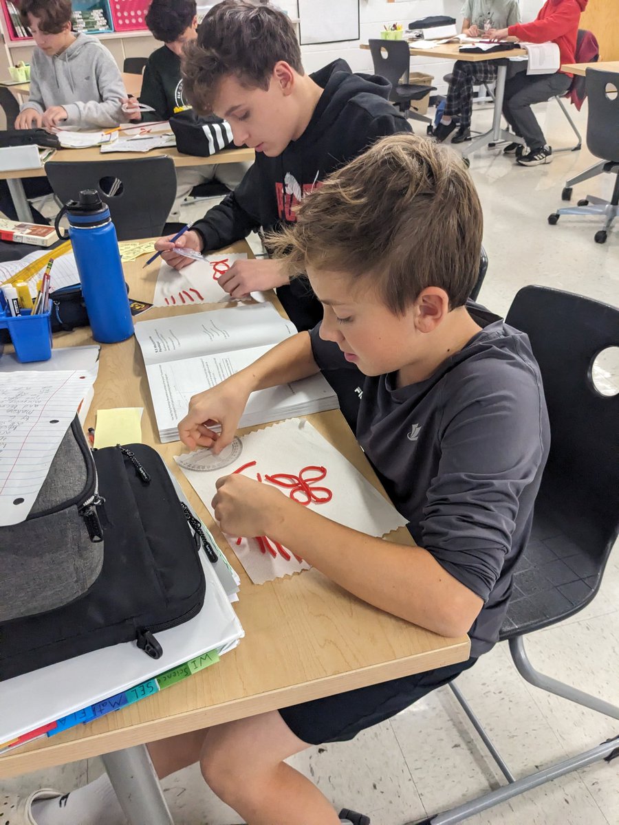 TracyGroark's tweet image. Geometry proofs are A LOT... We made them a little more fun proving SSS Triangle Congruence Theorem with Pull'N'Peel Twizzlers. #geometry #grade8 #math #IM #ccsd59 #twizzlers
