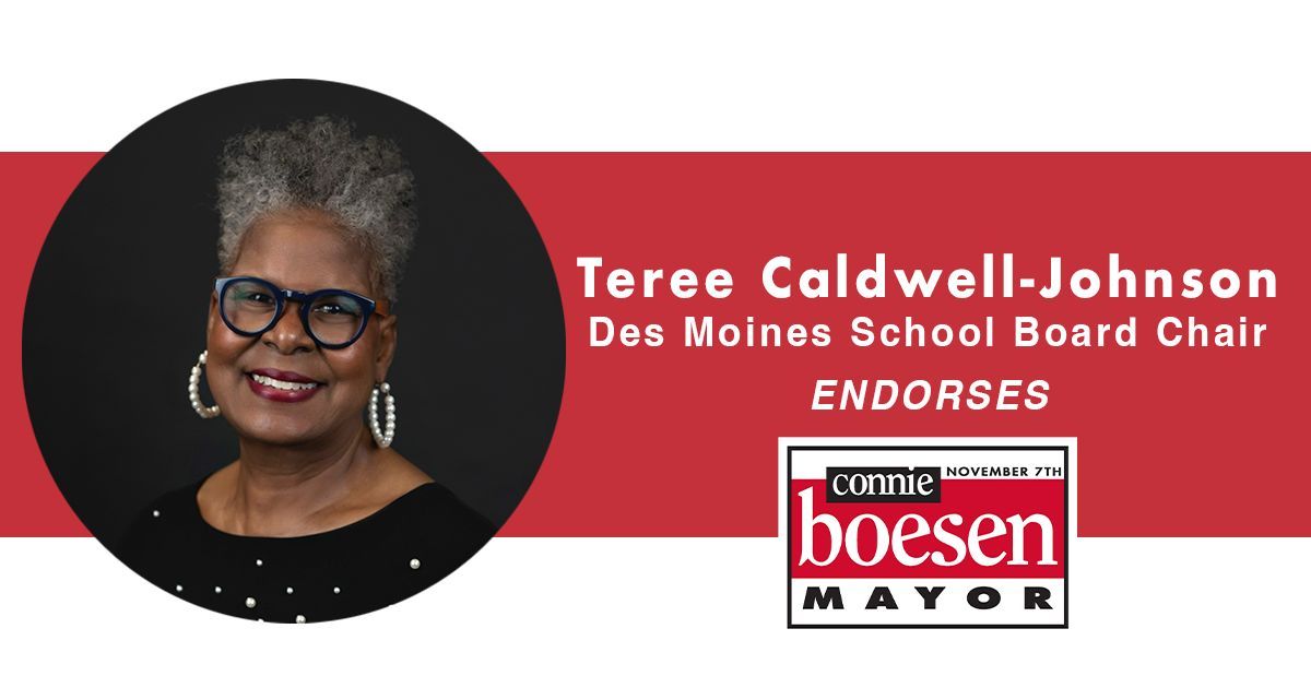 I know we need a mayor who will always advocate for our schools and work collaboratively with teachers, parents, and the school board to help kids succeed. That's I'm so honored to have the support of Teree Caldwell-Johnson in this race.