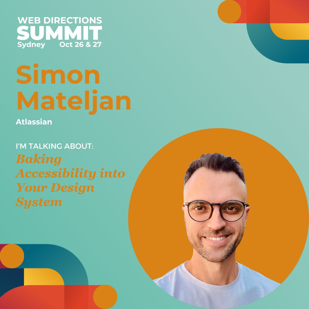 First day of the <a href="/webdirections/">Web Directions</a> conference was fantastic and day two has kicked off with a great keynote from <a href="/mpesce/">Murilo Pesce</a>.💡

I’m looking forward to be telling our <a href="/Atlassian/">Atlassian</a> story of ‘Baking Accessibility into your Design System’ later today.✌🏼