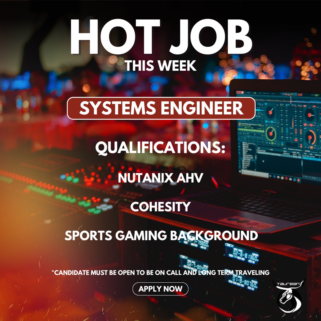 TaureanCG's tweet photo. 🔥HOT JOB: ONSITE IN LAS VEGAS, NV
9068 - Systems Engineer

View all available job openings on our exclusive job board &amp; apply online today https://t.co/wboHQpwSZ1 https://t.co/nE24F4DFyc