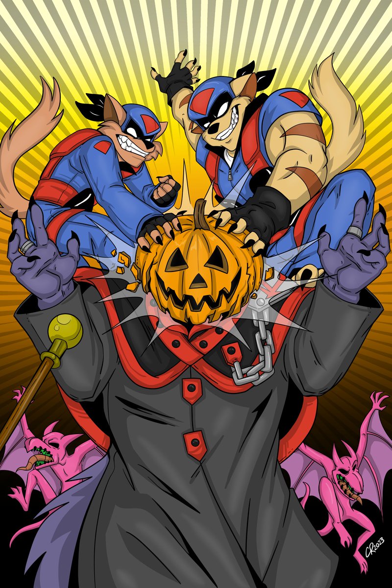 It's #PumpkinDay 🎃 Featuring some #Halloween inspired #SWATKats shenanigans by @poecatcomix. Not sure if this is how you're supposed to celebrate the occasion... it'd seem to be yet another instance of dunk vs. deliver 😅 | #DarkKat #FanArt #CommisionArt #JackOLantern #Spooky 👻