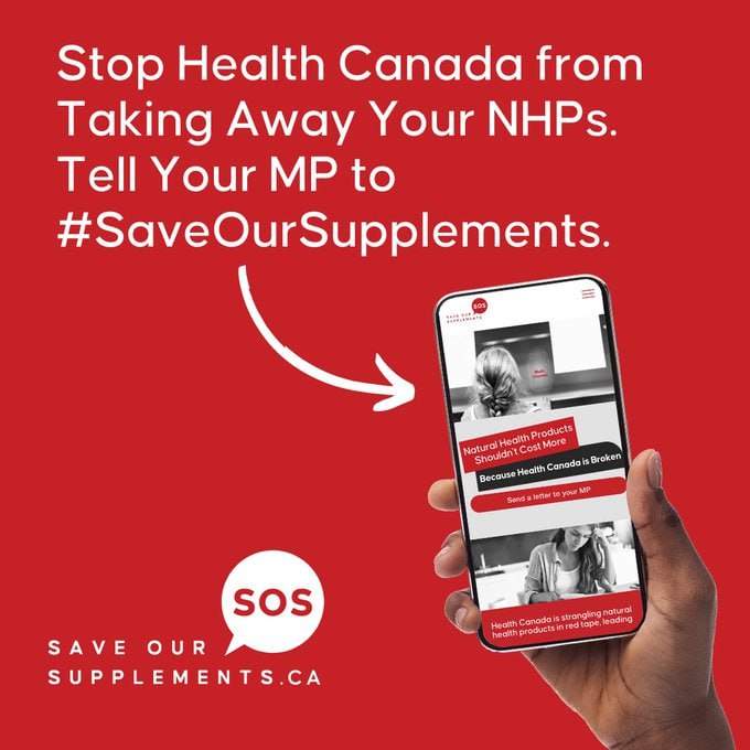 𝐒𝐀𝐕𝐄 𝐎𝐔𝐑 𝐒𝐔𝐏𝐏𝐋𝐄𝐌𝐄𝐍𝐓𝐒 𝐓𝐚𝐤𝐞 𝐀𝐜𝐭𝐢𝐨𝐧! STOP Health Canada from taking your Natural Health Products. Fill in the form to send to your MP. Sign the petition. Download the action kit to spread the word. saveoursupplements.ca/get-involved