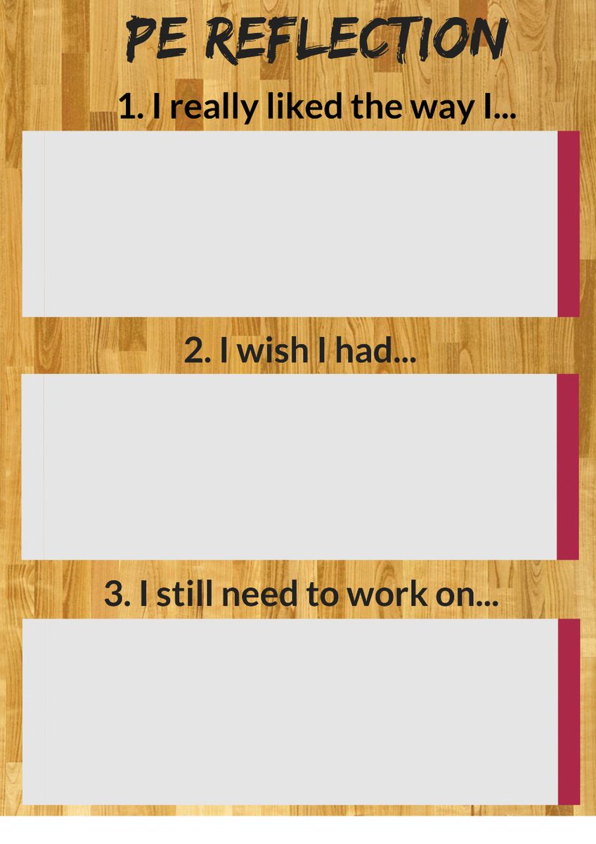 teacher2teacher's tweet image. 🏀 I really liked the way I...

⚽️ I wish I had...

🎾 I still need to work on...

For T @Down_with_PE, PE class is an opportunity for Ss to reflect on their growth. #AlwaysLearning #StudentVoice