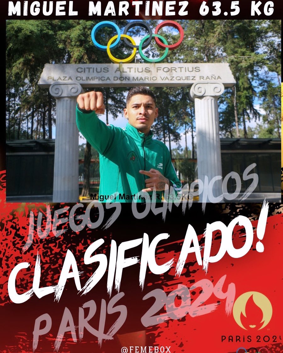 Dos clasificados a <a href="/Paris2024/">Paris 2024</a> y finalistas en <a href="/santiago2023/">Santiago 2023</a> #Boxeomexicano ¡Vamos México! 🥊🥊