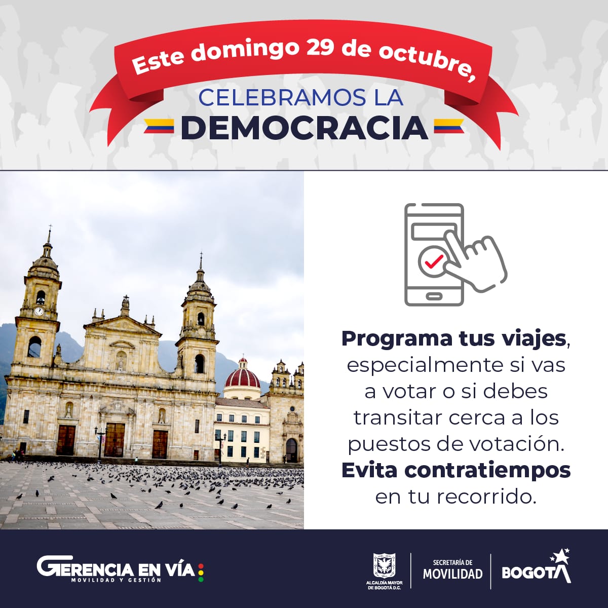 🚧#Atención🚧Conozca los cierres  y desvíos viales que se realizarán en Bogotá por las “Elecciones de Autoridades Locales 2023” que se realizarán el próximo domingo 29 de octubre. 🪪🗳️ ¡Prográmate!

📲Para más detalles ingresa aquí:👇movilidadbogota.gov.co/web/noticia/co…
