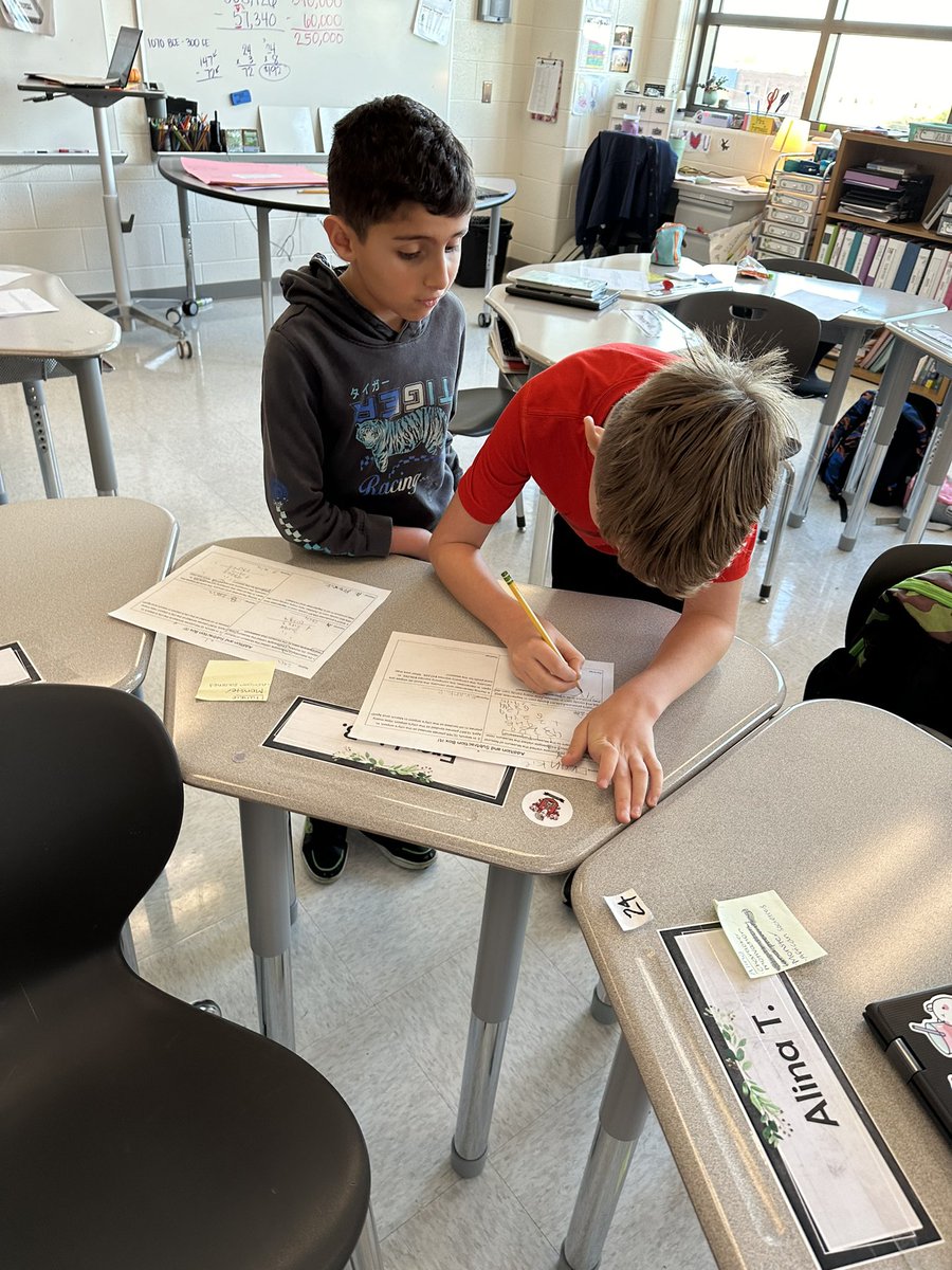 Using the Box It method to teach our classmates how to solve word problems. Loved seeing them apply the strategies they have learned and hearing them explain their thinking! #TeamThompson <a href="/E_ThompsonES/">Elaine Thompson Elementary</a>