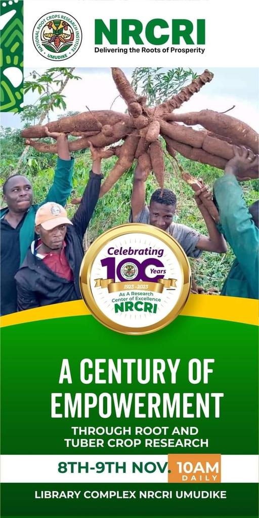 #Cassava: Queen of root and tuber Crops!

It saves &amp; serves humanity: from the leaves to the stem and down to the Roots!

Make way for the Multi-purpose crop!🌿🎉🎉

Welcome to our centenary celebration 🎊

8th-9th November remains the date🔔

#nrcri100 #nrcricentenary #nrcri2023