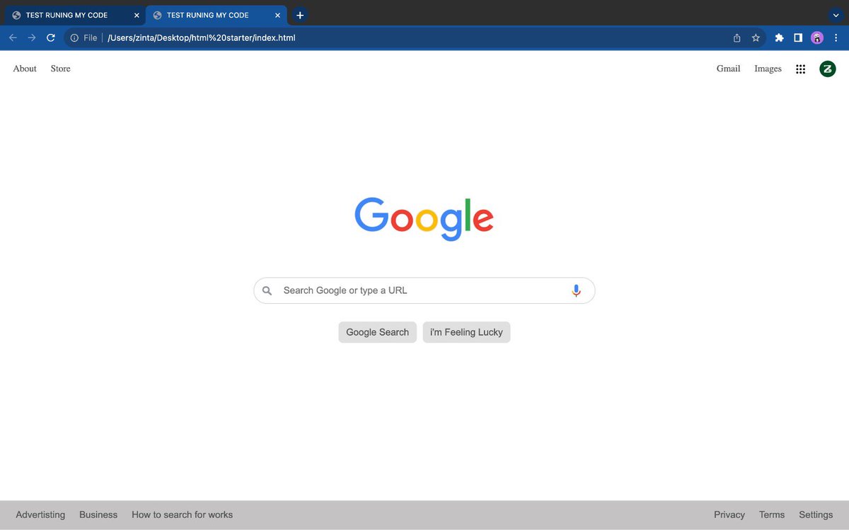 mz_zinta's tweet image. Google Home Page Clone.
Don't just learn to code build projects you only master the Art by DOING.
#webdevelopment #documentingmyprogress #HTMLCSS