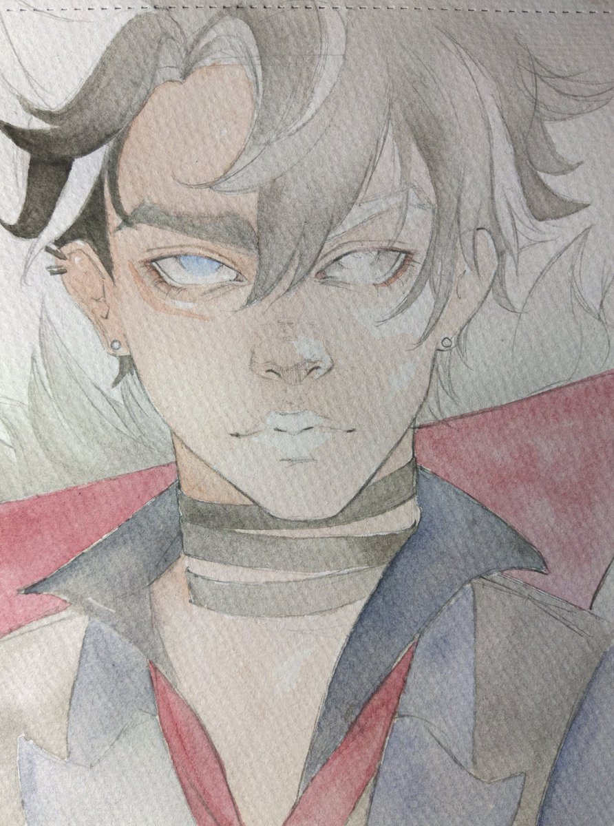 kzeroeightx's tweet photo. me and my work in progress wrizzley watercolor portrait 🖌️🎨

#GenshinImpactth #Wriothesley #Genshinfanart https://t.co/Mey4Ntny4e