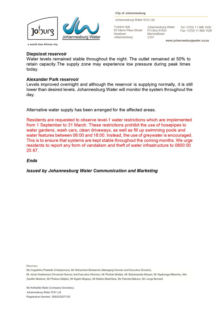 Johannesburg Water tweet media