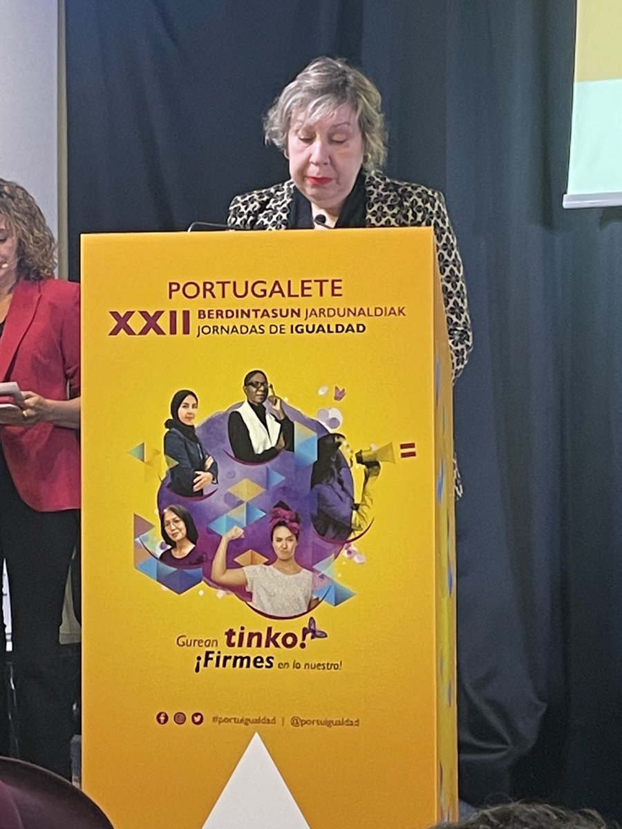 #portuiguadad Mari José Blanco, concejala de igualdad del Ayuntamiento de Portugalete plantea el contenido de las jornadas