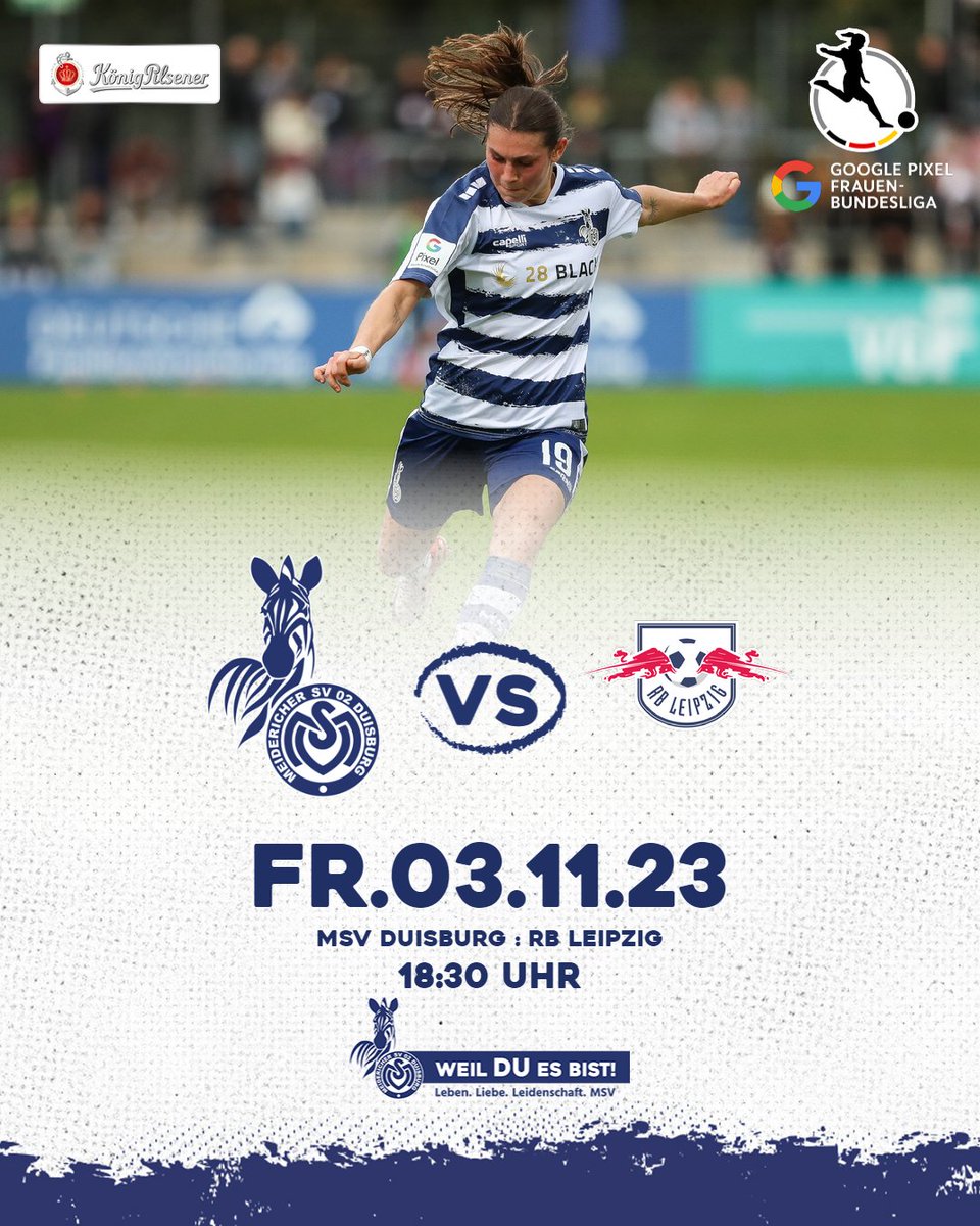 MSVDuisburg's tweet photo. Heimspiel Nummer 3️⃣ - Flutlichtspiel Nummer 3️⃣✔️
🆚 RB Leipzig
🕡 18:30 Uhr
🏟️ schauinsland-reisen-arena
🎟️ https://t.co/MbseRiPcLU & Im ZebraShop
☁️ 10 Grad
#MSVRBL #WeilDUesBist https://t.co/b2QTHhxKFO