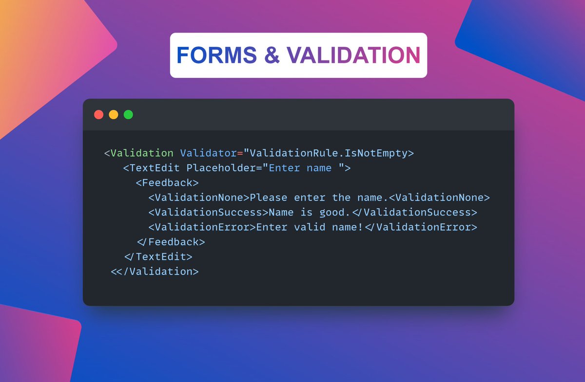 Blazorise's tweet image. [TIPS N&apos; TRICKS] This time, we have FORMS &amp;amp; VALIDATION examples for you!

It&apos;s essential to share knowledge between developers and those who are thinking of switching to the Blazor technology that we pioneered.

#blazor #components #blazorise #dotnet #csharpdotnet #programming