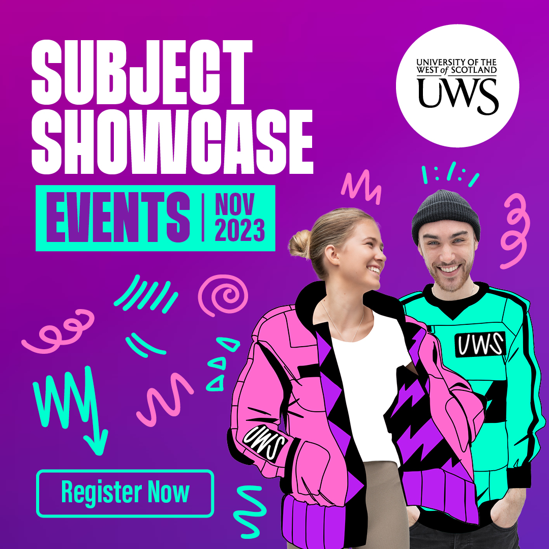 Our Autumn Open Days may be over, but now it's time to delve deeper with our exciting series of Subject Showcases!

From 20th-30th November, we're holding interactive events to give you a taste student life at UWS.

Find out more and register at eventbrite.com/cc/uws-subject…
