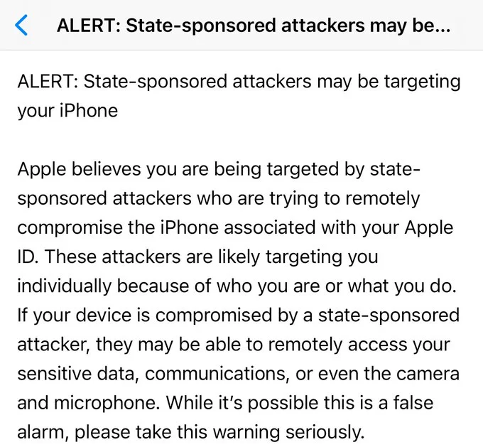 If you're a French citizen and have received an Apple threat notification, feel free to reach out to your local authorities for help (if you work for gov or regulated org cyber.gouv.fr/en-cas-dincide…), you may be in danger.