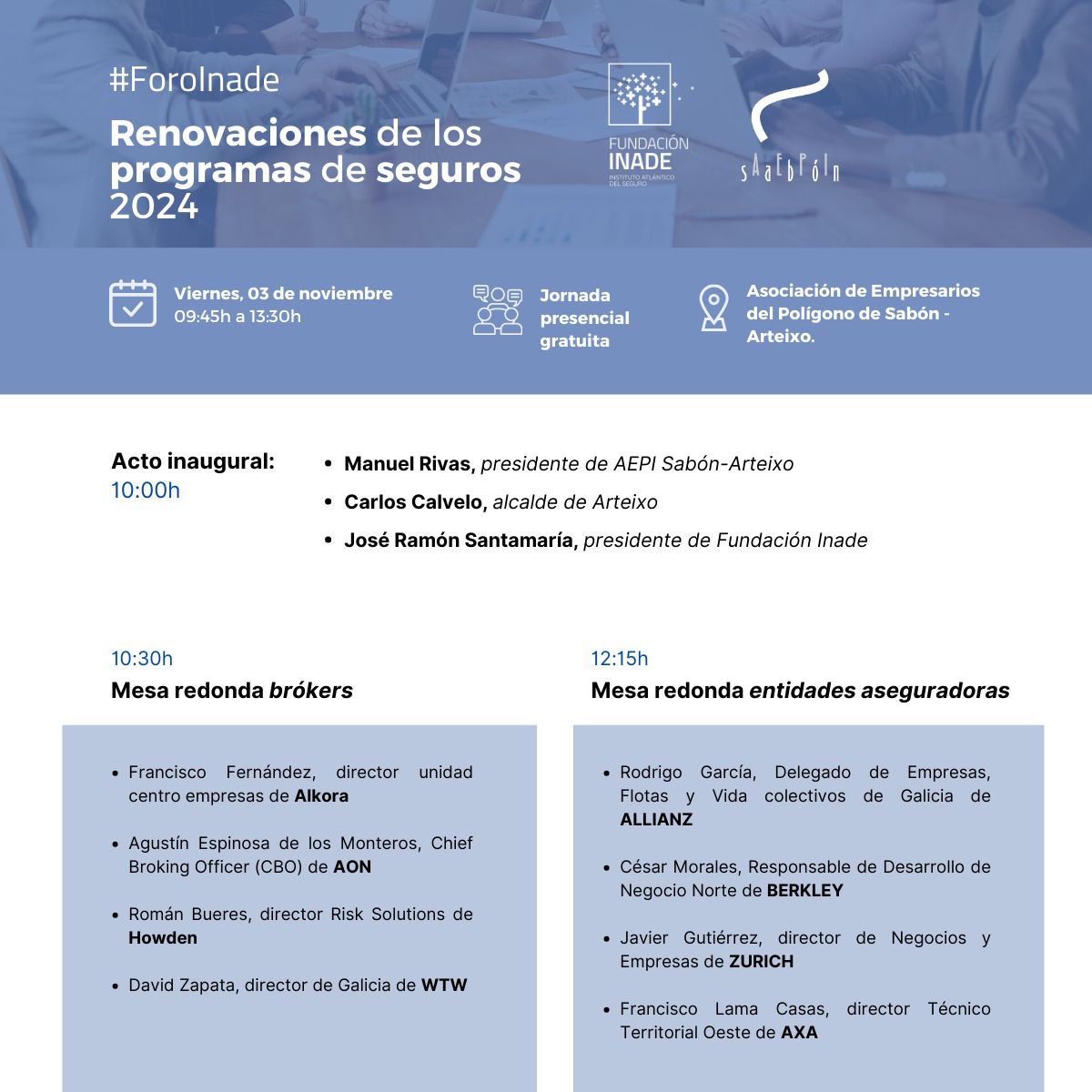 NB21correduria's tweet photo. 🟠 Hoy nos desplazamos a Arteixo para asistir al #ForoInade: renovaciones de los programas de seguros 2024.

@FundacionInade https://t.co/e31nRmE8gR
