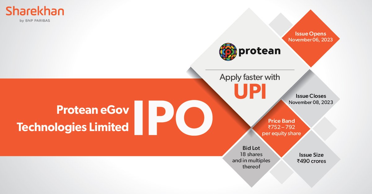 IPOALERT Protean eGov Technologies Limited IPO is open from November 06 to November 08. The company intends to raise 490 crores from the market. Here s how you can participate seamlessly in this IPO via UPI https t IPOALERT Protean eGov Technologies Limited IPO is open from November 06 to November 08