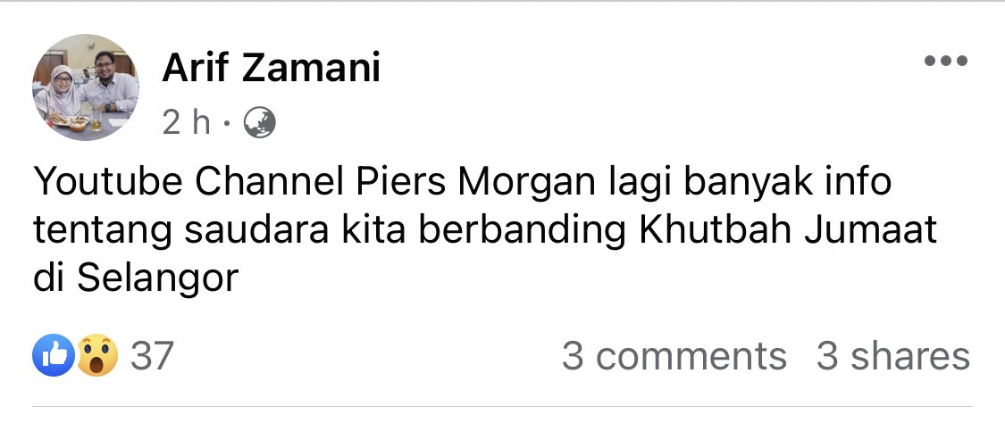 Haziqmahmur90an's tweet photo. harsh truth.

kecewa, give up dengan JAIS berkenaan khutbah. https://t.co/D7LYwSG5II