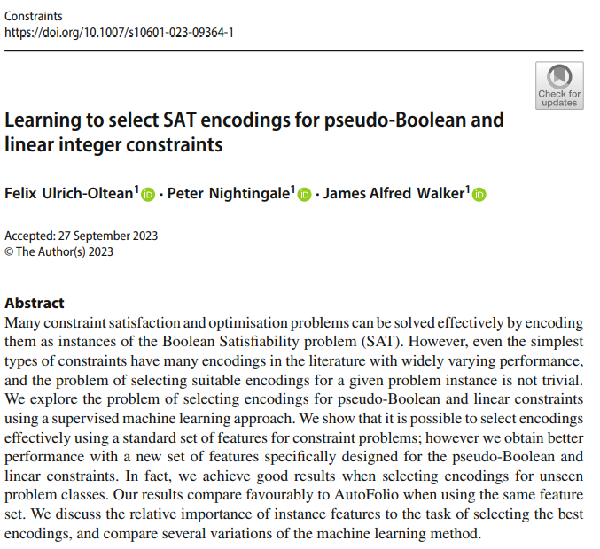 FelixVuo's tweet photo. A nice boost just ahead of the upcoming viva... 

I'm pleased to have our work published in the Constraints Journal; this is my debut first-author journal paper.

https://t.co/oRrpuksn1o https://t.co/dxvCeRRIlX