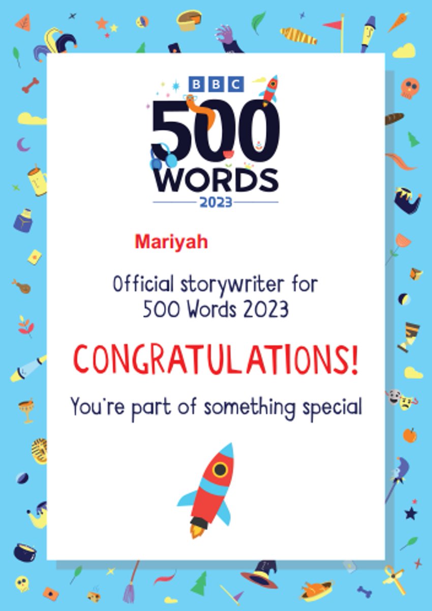 BVGAEnglish's tweet photo. A big well done to Mariyah in Mrs Hill's English class. Mariyah took the initiative to enter the BBC 500 word story competition (see her story below). Fingers crossed for the results! #ConfidentLearner #ConfidentFutureCitizen https://t.co/cz4zLvMPW5