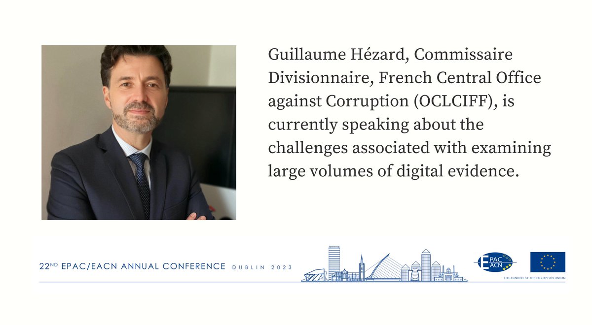GardaOmbudsman's tweet image. Guillaume Hézard, Commissaire Divisionnaire, French Central Office against Corruption (OCLCIFF), is currently presenting at #EPACEACN23