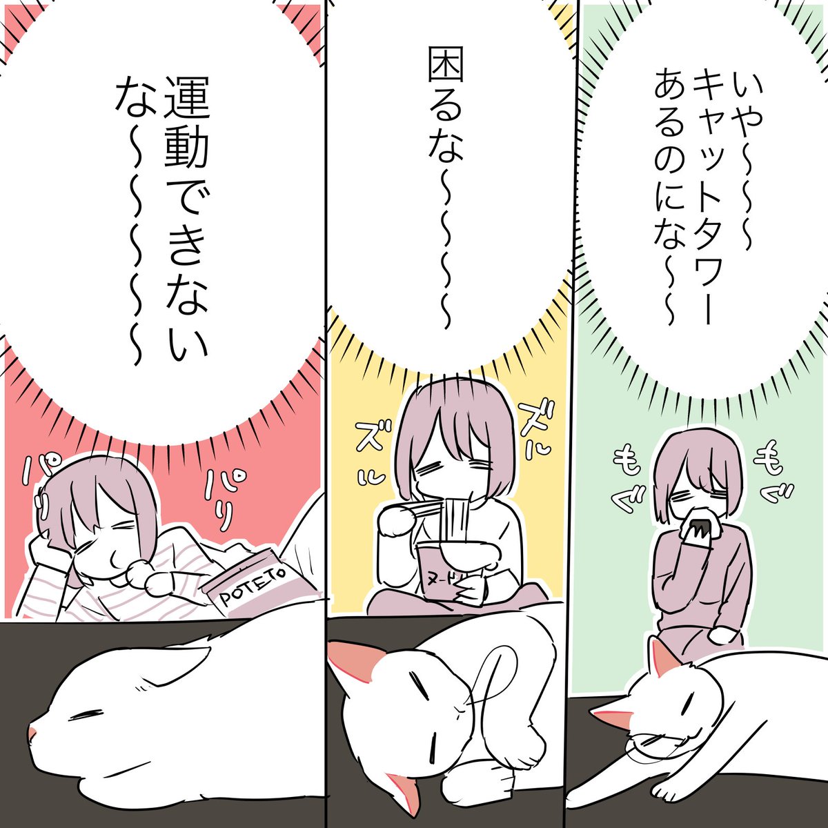 猫のせいで太った話(1/2) #漫画が読めるハッシュタグ #愛されたがりの白猫ミコさん