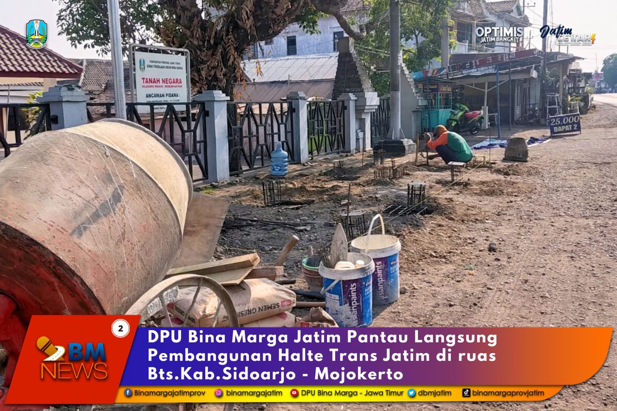 dbmjatim's tweet photo. #sobatbima ,

Guna memastikan pekerjaan berjalan lancar dan sesuai dengan standar keselamatan baik bagi pekerja dan pengguna jalan, UPT PJJ Mojokerto @dbmjatim memantau langsung pembangunan di lokasi rencana halte baru untuk bus Trans Jatim, Rabu (1/11).

https://t.co/CkRDDVsd0M https://t.co/tV1cC9z7Ka