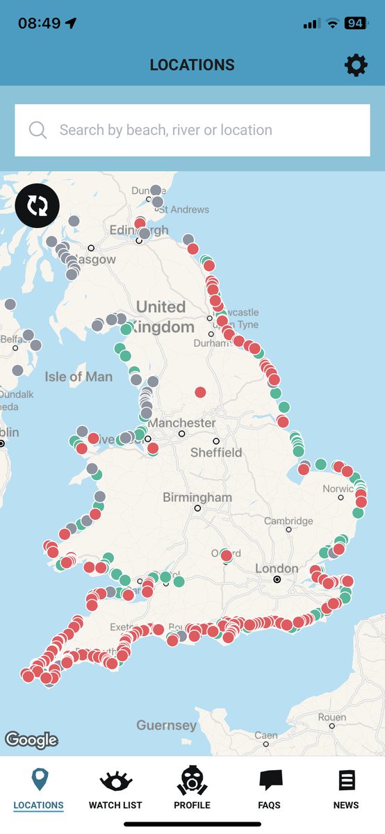 Your national sewage dumping report for the morning of Friday 3rd Nov 2023. 

Each red dot represents sewage being dumping into the environment.