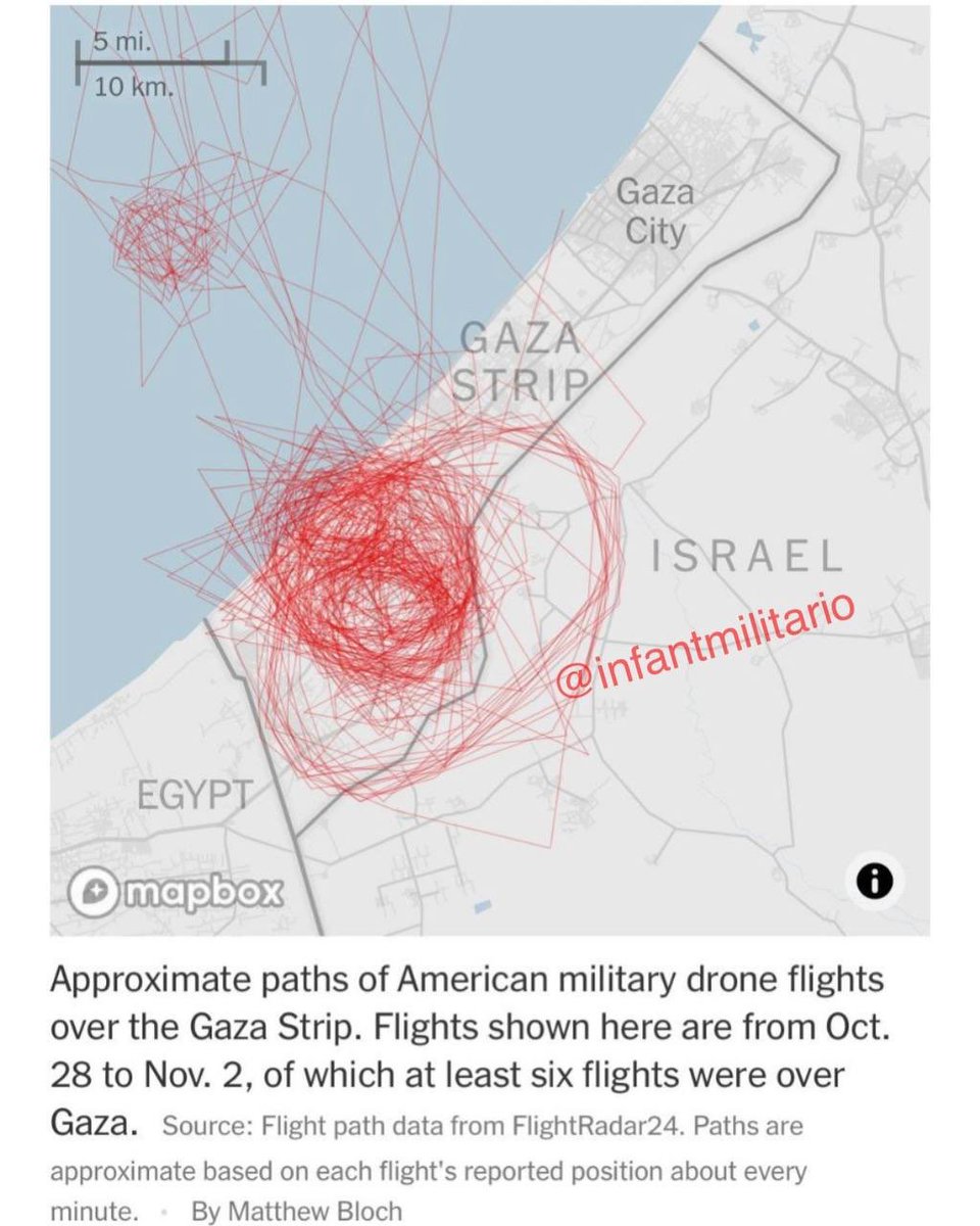 SilentlySirs's tweet image. "📡 Estimated flight paths of American drones over the Gaza Strip. Aerial surveillance plays a crucial role in the current situation. #Surveillance #Gaza #USDrones"