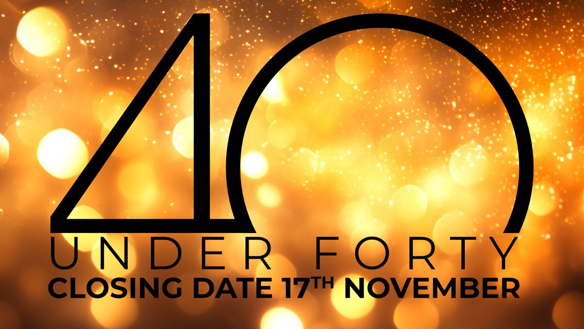 🏆 Only two more weeks for your #40under40  nominations for 2023. 🏆

Please be mindful that although the competition closes on 17th November, don't leave it until the last minute as they will need some time to submit their application!

40under40.events