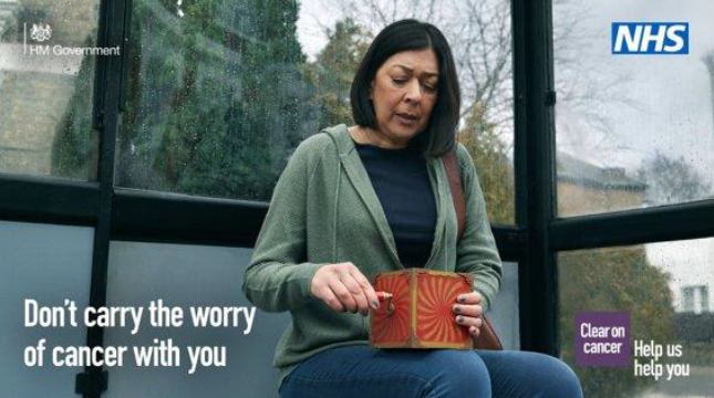 NHS_WMCA's tweet photo. 😟Don't carry the worry of #cancer with you. 

🧑‍⚕️If something in your body doesn't feel right, please contact your GP.

❌Until you find out, you can't rule it out.

🌎https://t.co/lr1jCacn5k

#CancerAwareness #ClearOnCancer https://t.co/WOMacuKScp
