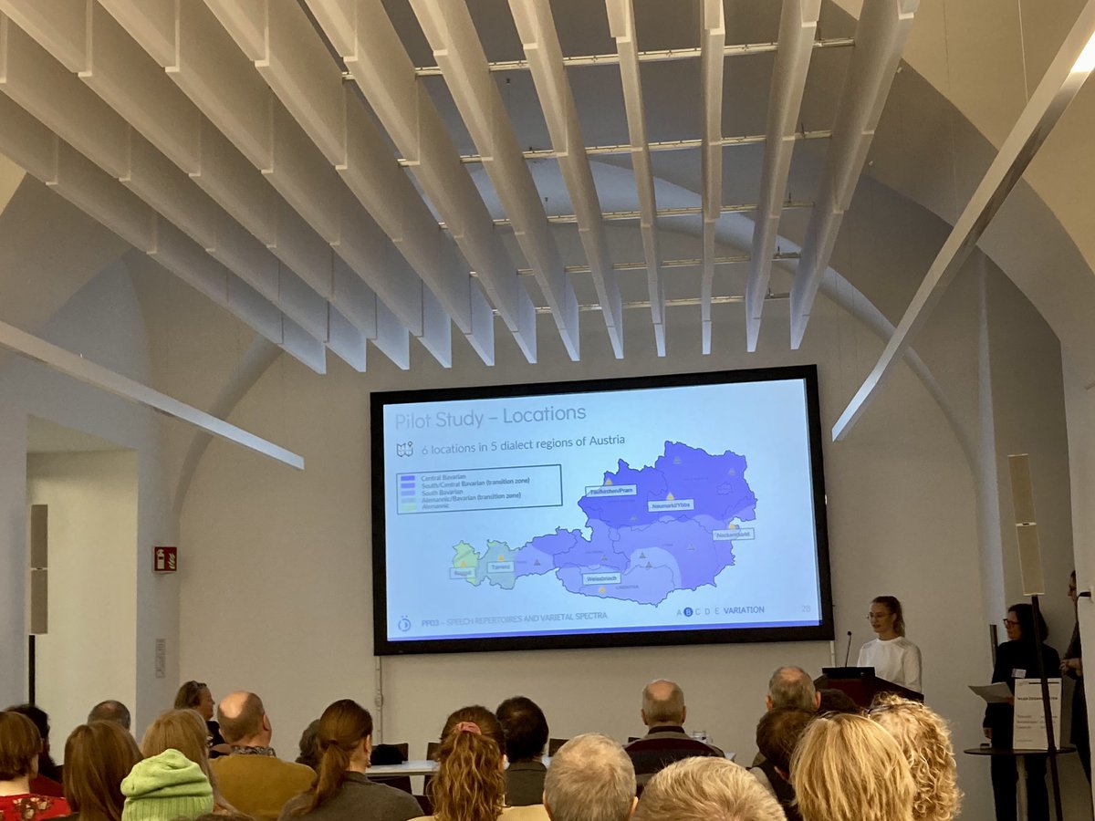 adooorn's tweet photo. The second day of the @sfb_dioe #preclosing conference starts with an overview of results from pp03- speech repertoires & varietal spectra. @ACDH_OeAW https://t.co/7VUgrRkBsE