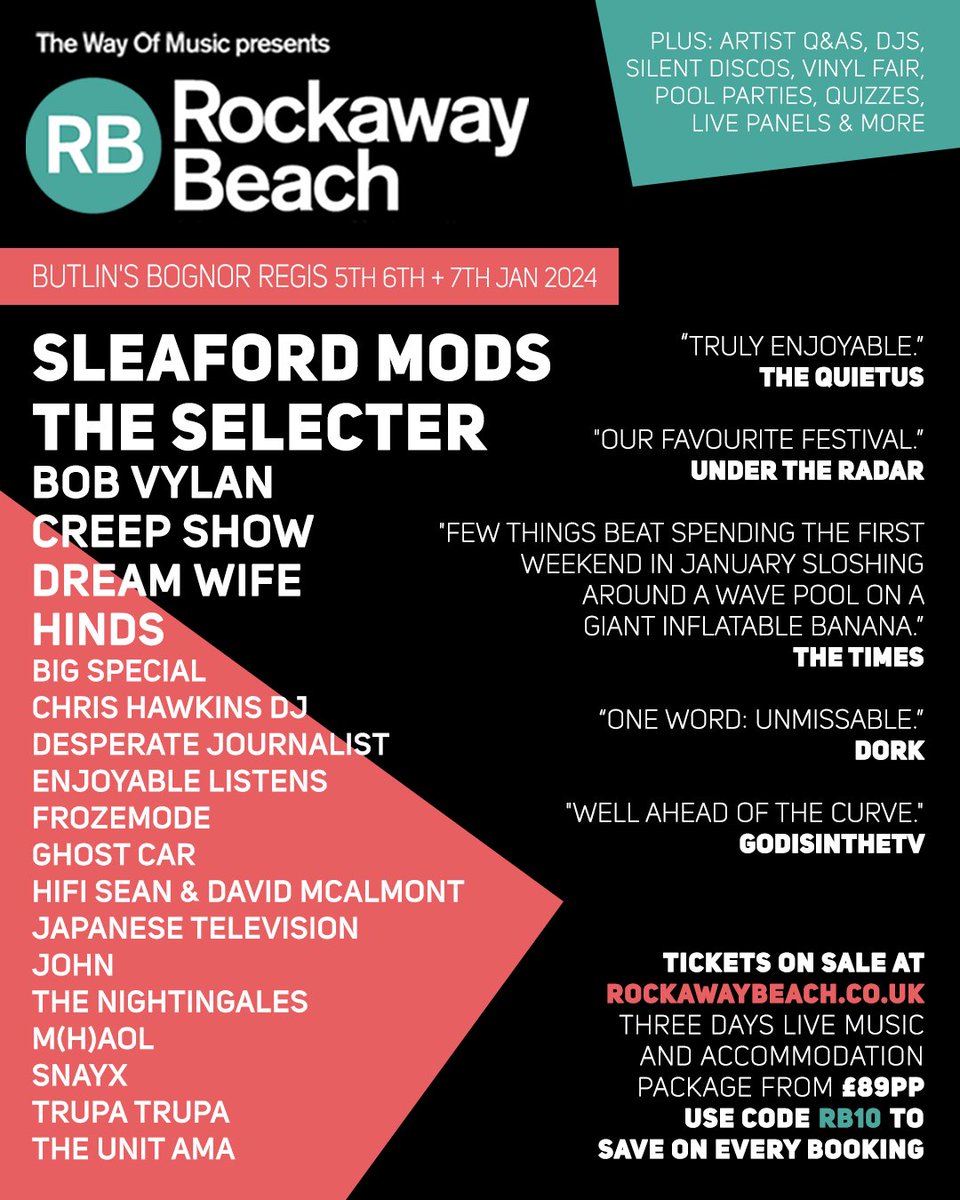 Looking forward to this one 💥 @rockaway_fest 5th-7th January 2024. 🎟️ bit.ly/Rockaway24