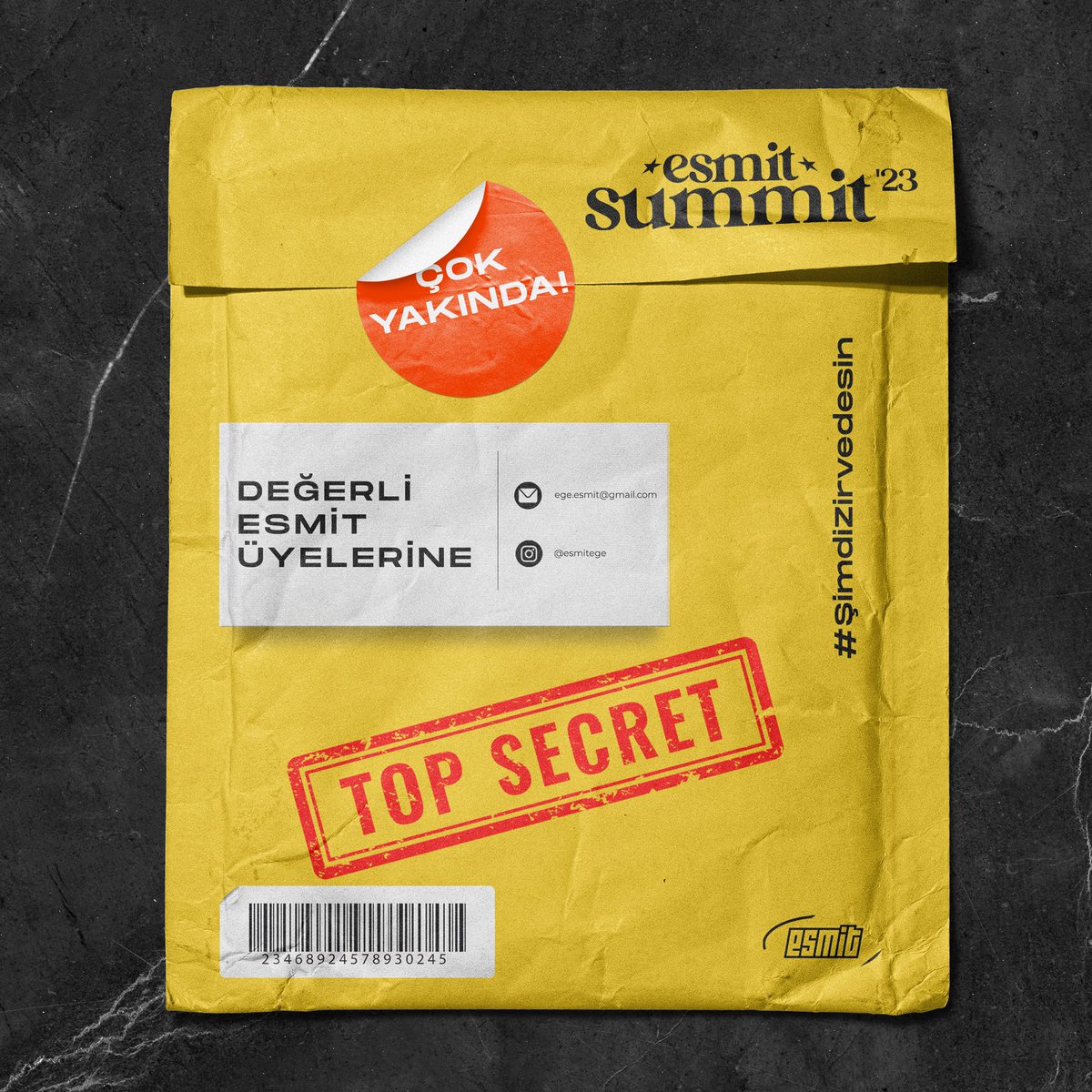 Knock Knock! Masanın üzerinde “Değerli ESMİT Üyelerine Özel” bir dosya var!✉️

Merak ediyor musun? Az daha sabır… 🤫

ESMIT SUMMIT ‘23 Çok Yakında…

#ŞimdiZirvedesin 🧿